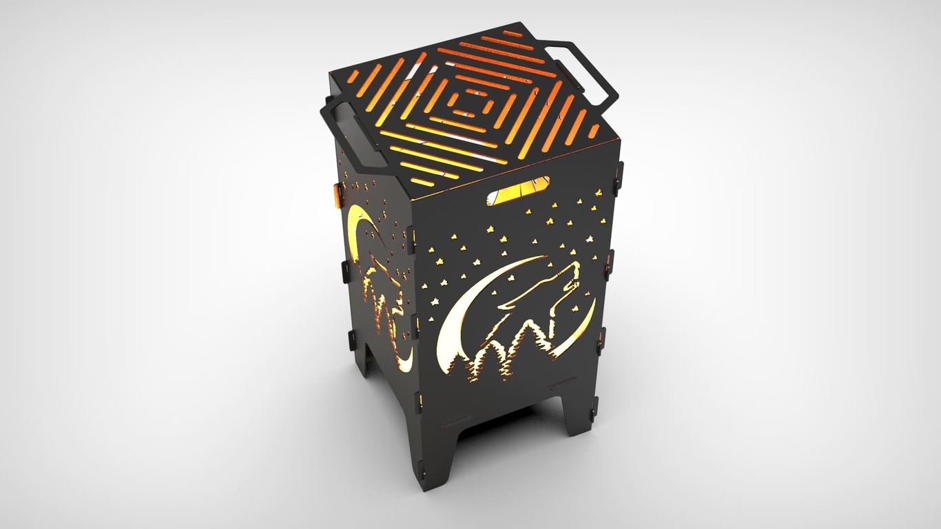 Wolf Fire Pit Grill. DXF files for laser, plasma cutting. Фото 11
