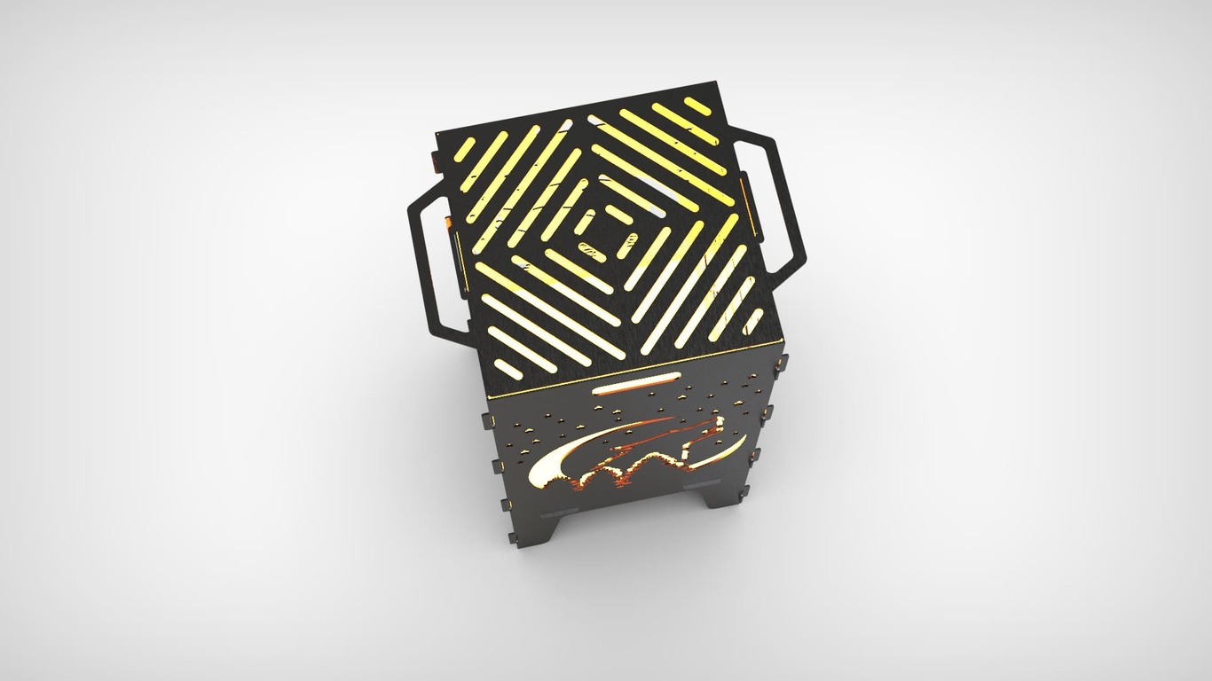 Wolf Fire Pit Grill. DXF files for laser, plasma cutting. Фото 13
