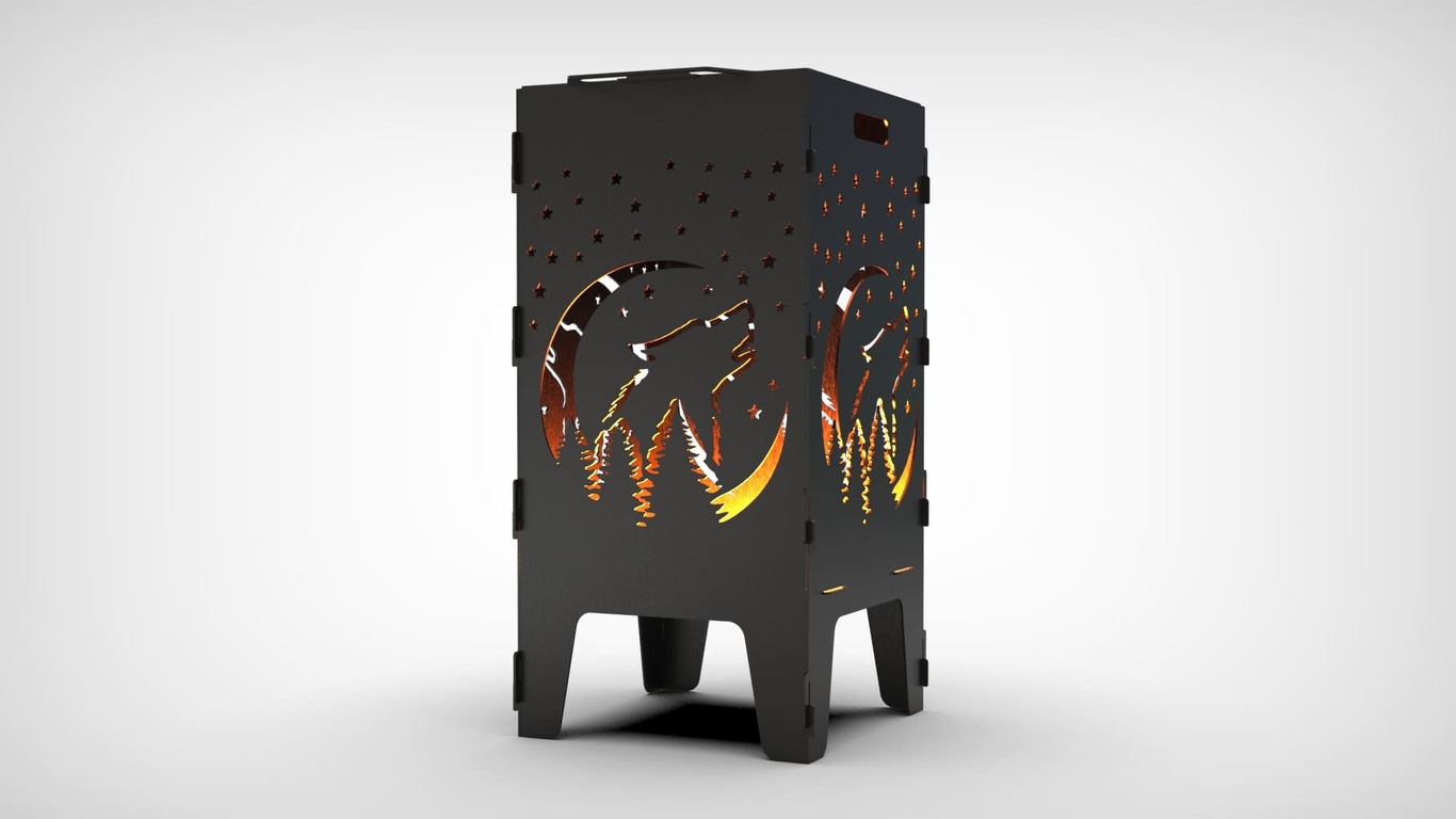 Wolf Fire Pit Grill. DXF files for laser, plasma cutting. Фото 12