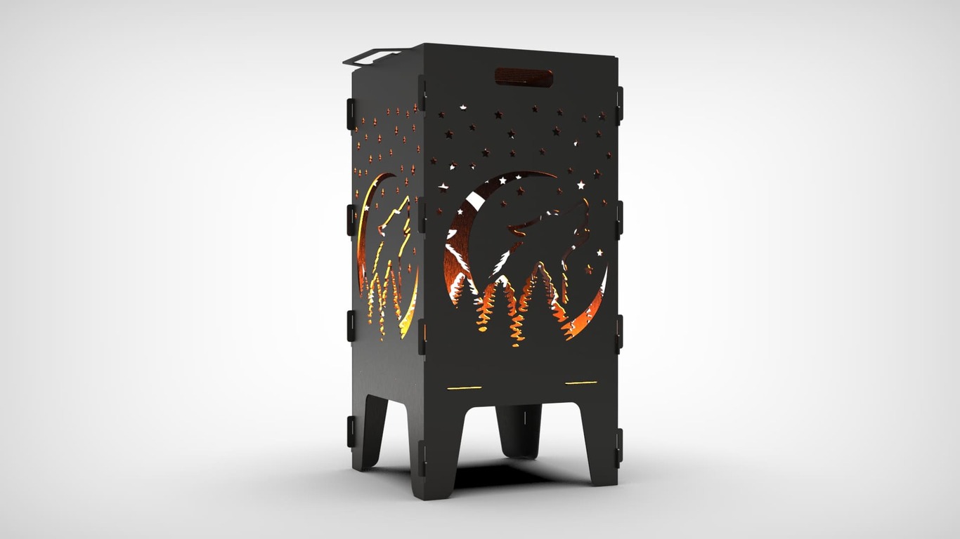 Wolf Fire Pit Grill. DXF files for laser, plasma cutting. Фото 14