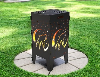 Wolf Fire Pit Grill. DXF files for laser, plasma cutting