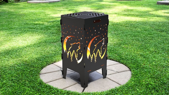 Wolf Fire Pit Grill. DXF files for laser, plasma cutting