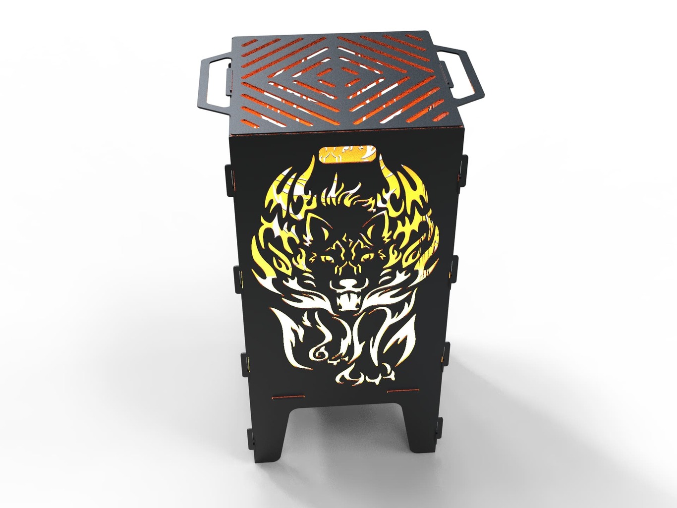 Fire Wolf Fire Pit Grill. DXF files for laser, plasma cutting. Фото 3