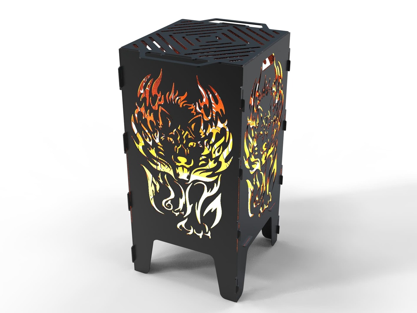Fire Wolf Fire Pit Grill. DXF files for laser, plasma cutting. Фото 4