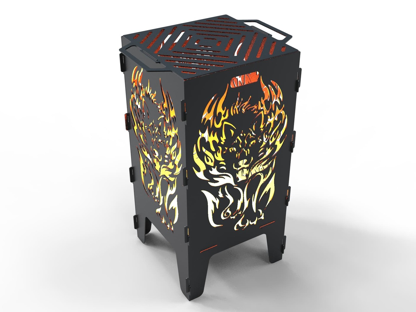 Fire Wolf Fire Pit Grill. DXF files for laser, plasma cutting. Фото 6