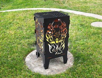 Fire Wolf Fire Pit Grill. DXF files for laser, plasma cutting