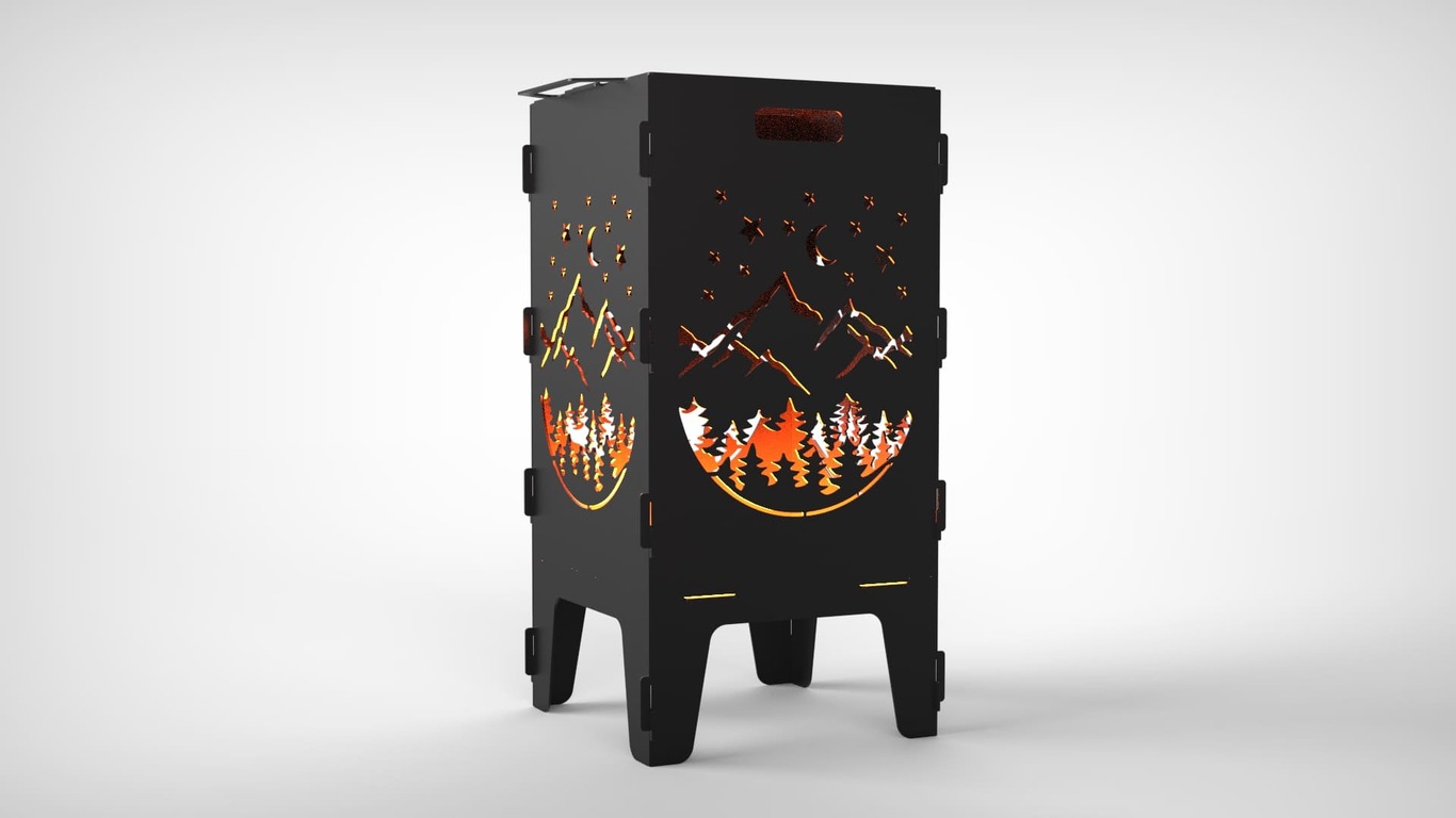 Mountains Fire Pit Grill. DXF files for laser, plasma cutting. Фото 5