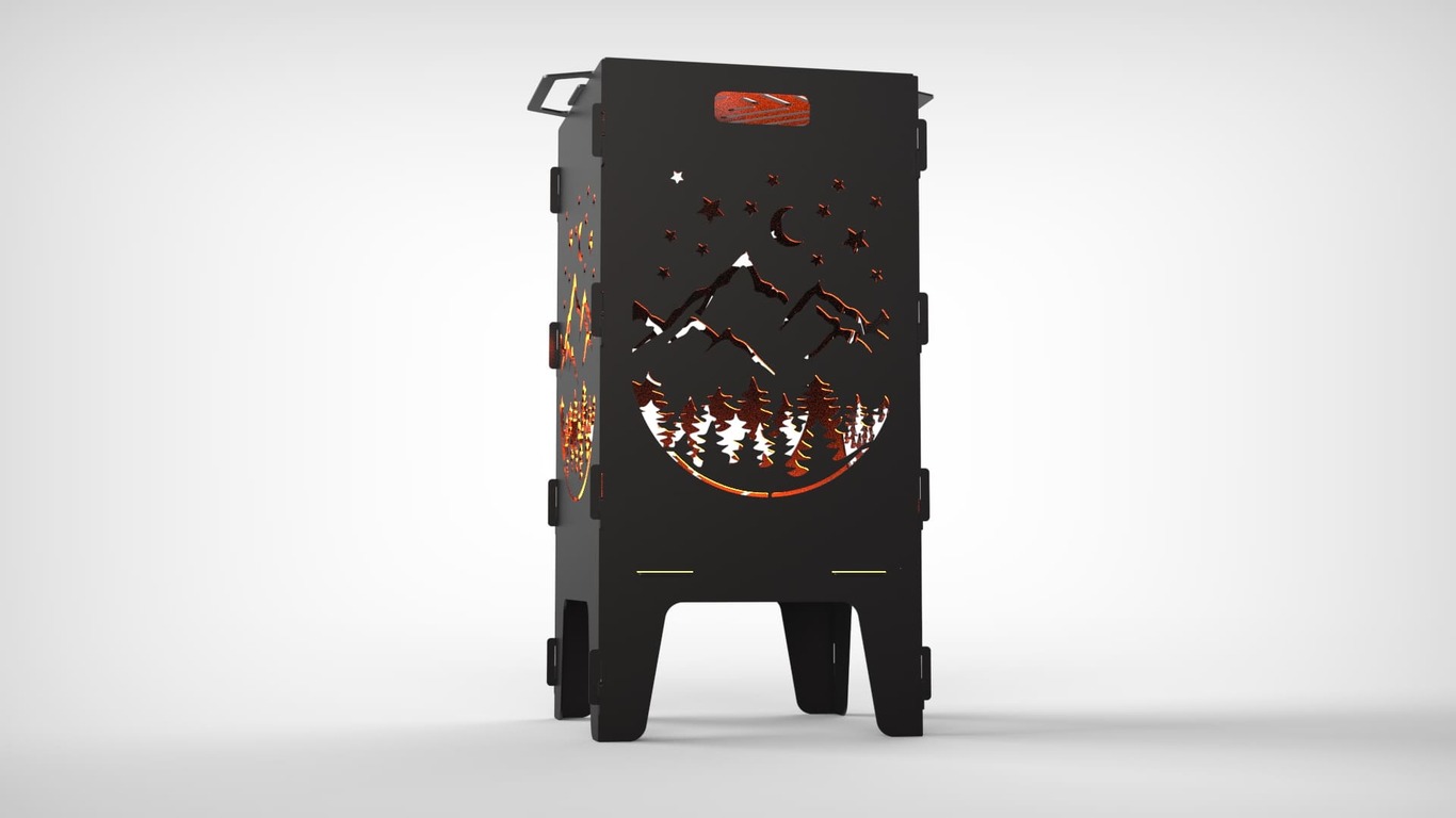 Mountains Fire Pit Grill. DXF files for laser, plasma cutting. Фото 9