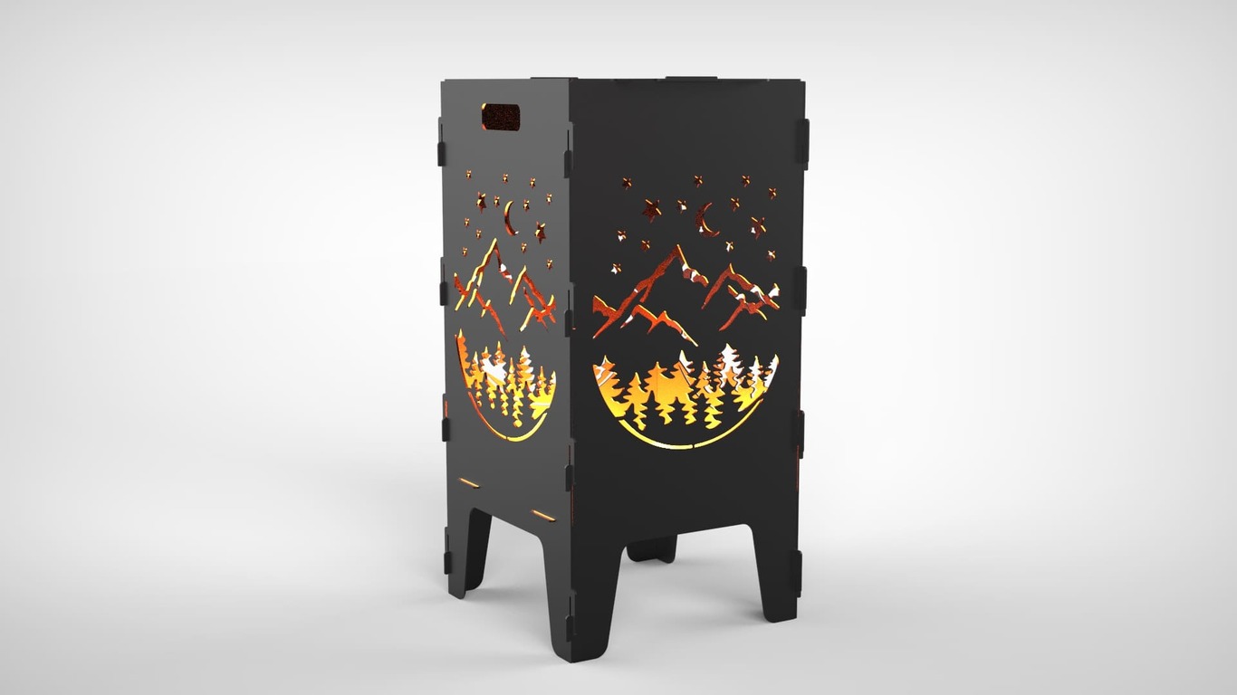 Mountains Fire Pit Grill. DXF files for laser, plasma cutting. Фото 8
