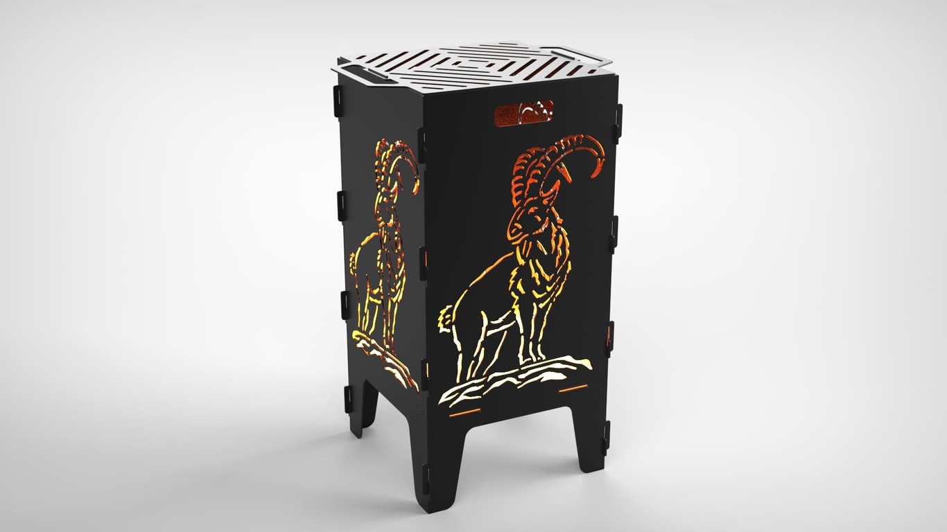 Wild Goat Fire Pit Grill. DXF files for laser, plasma cutting. Фото 2