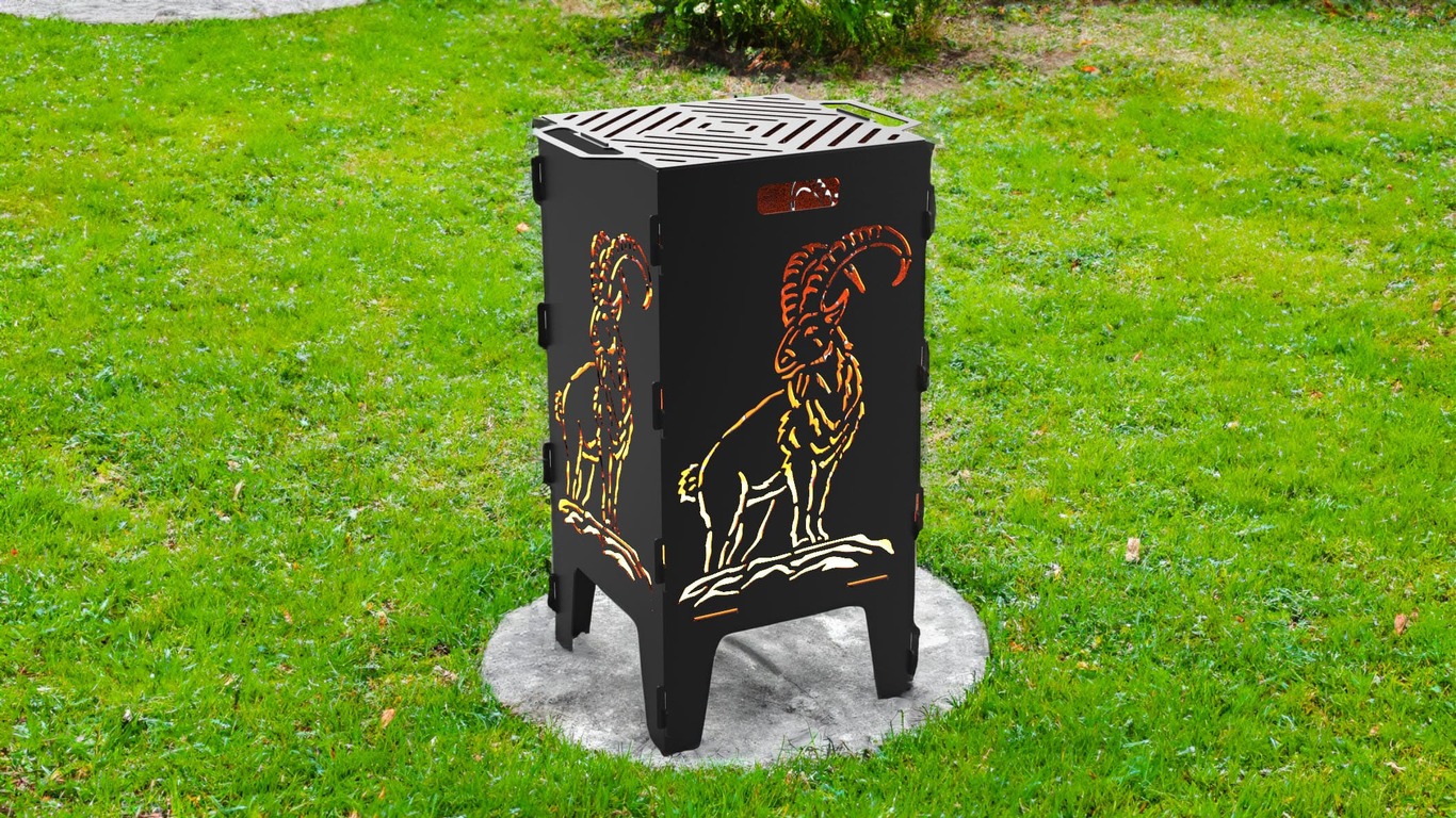 Wild Goat Fire Pit Grill. DXF files for laser, plasma cutting