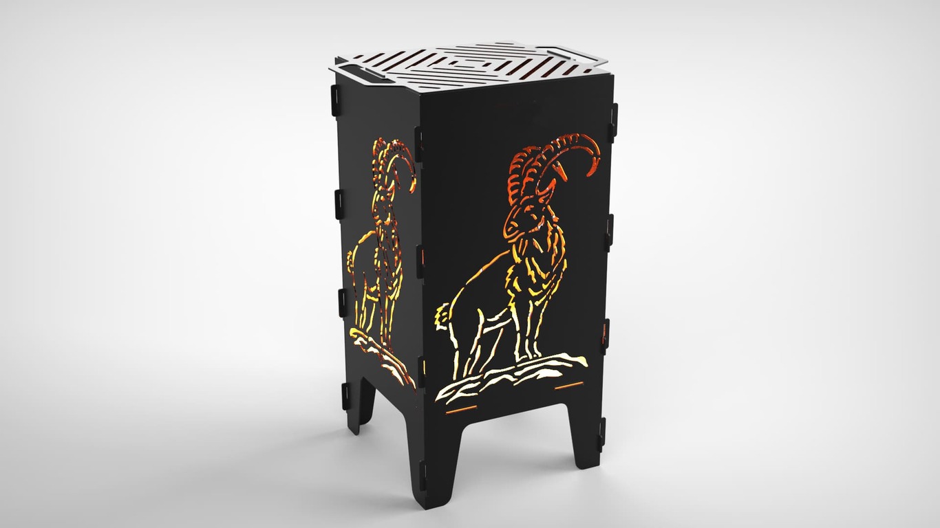 Wild Goat Fire Pit Grill. DXF files for laser, plasma cutting. Фото 3