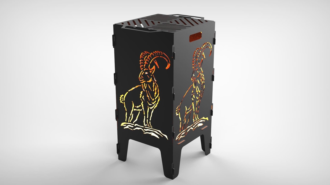 Wild Goat Fire Pit Grill. DXF files for laser, plasma cutting. Фото 4