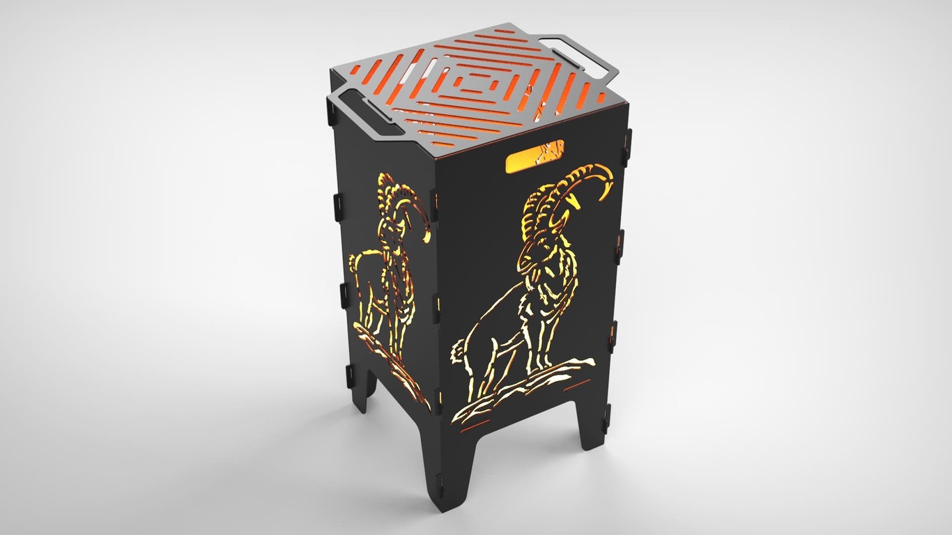 Wild Goat Fire Pit Grill. DXF files for laser, plasma cutting. Фото 5