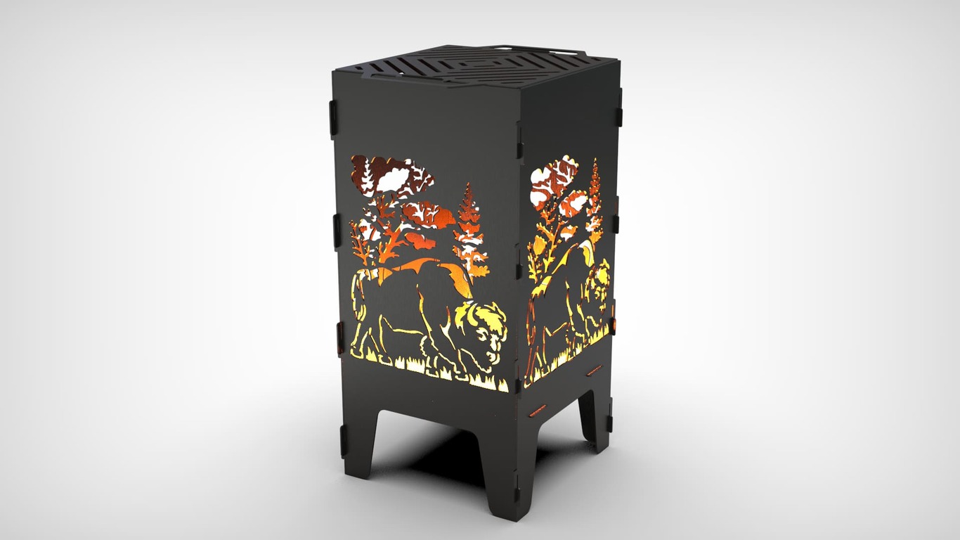 Bison Fire Pit Grill. DXF files for laser, plasma cutting. Фото 2