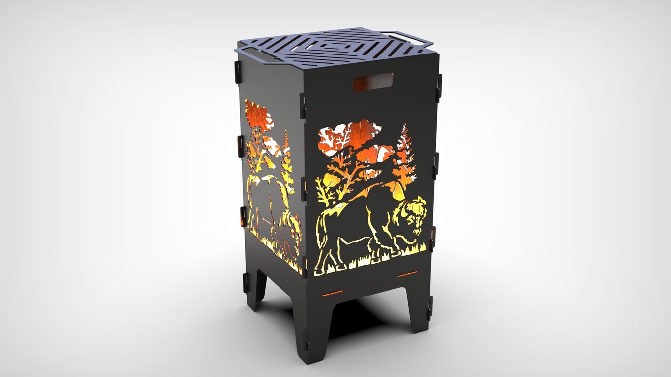 Bison Fire Pit Grill. DXF files for laser, plasma cutting. Фото 3