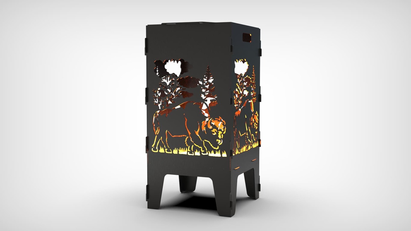 Bison Fire Pit Grill. DXF files for laser, plasma cutting. Фото 4
