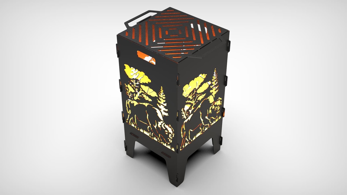 Bison Fire Pit Grill. DXF files for laser, plasma cutting. Фото 6