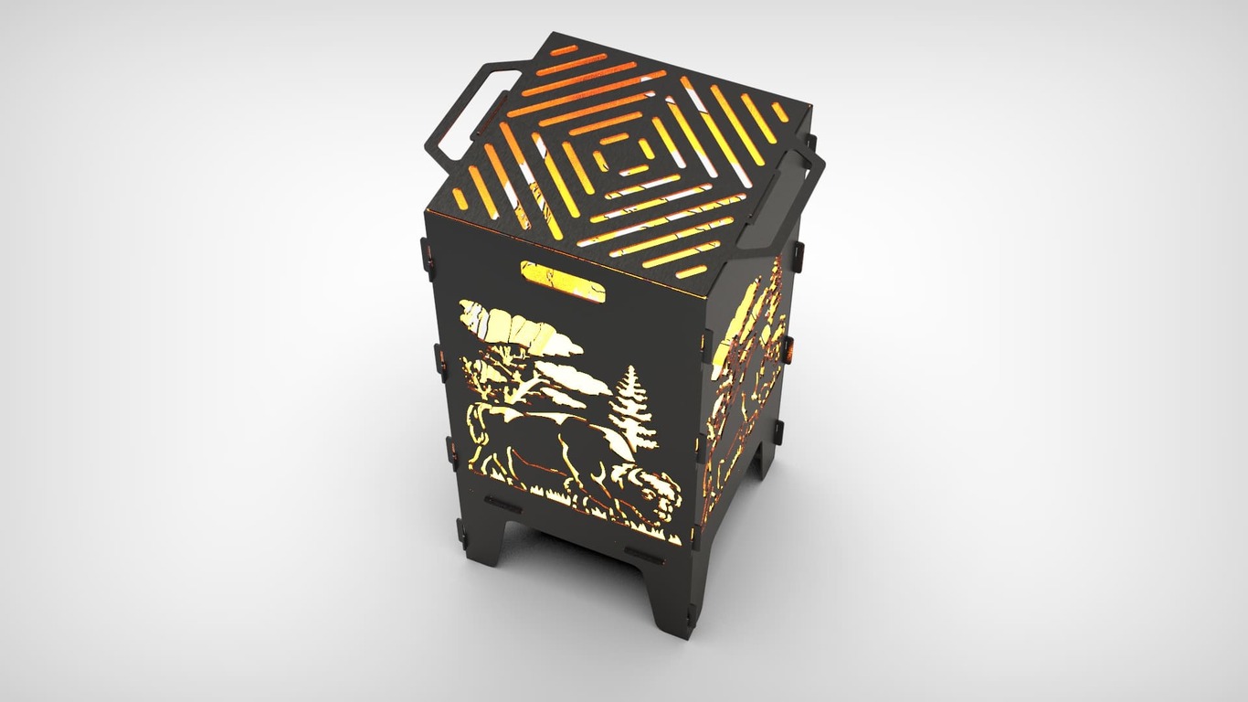 Bison Fire Pit Grill. DXF files for laser, plasma cutting. Фото 8