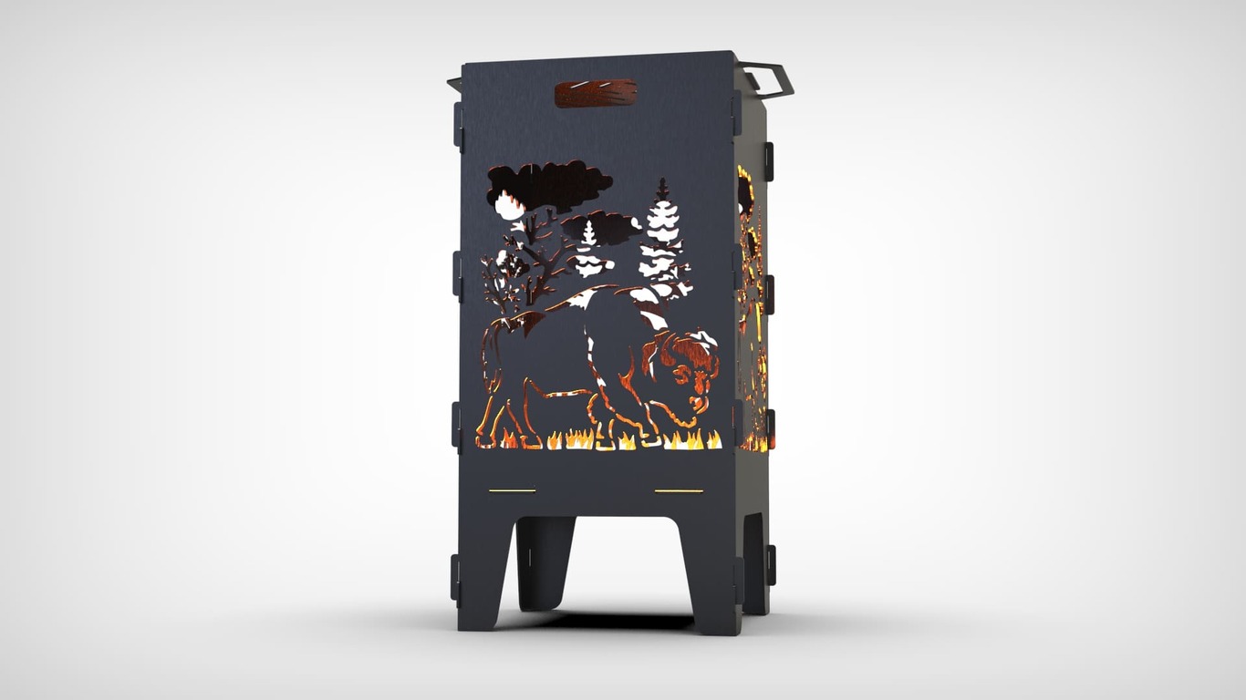 Bison Fire Pit Grill. DXF files for laser, plasma cutting. Фото 9