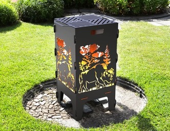 Bison Fire Pit Grill. DXF files for laser, plasma cutting