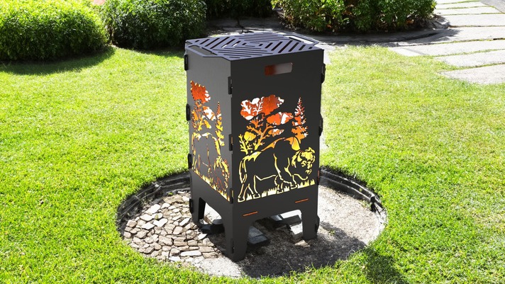 Bison Fire Pit Grill. DXF files for laser, plasma cutting