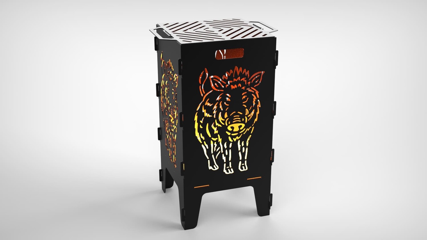 Boar Fire Pit Grill. DXF files for laser, plasma cutting. Фото 2
