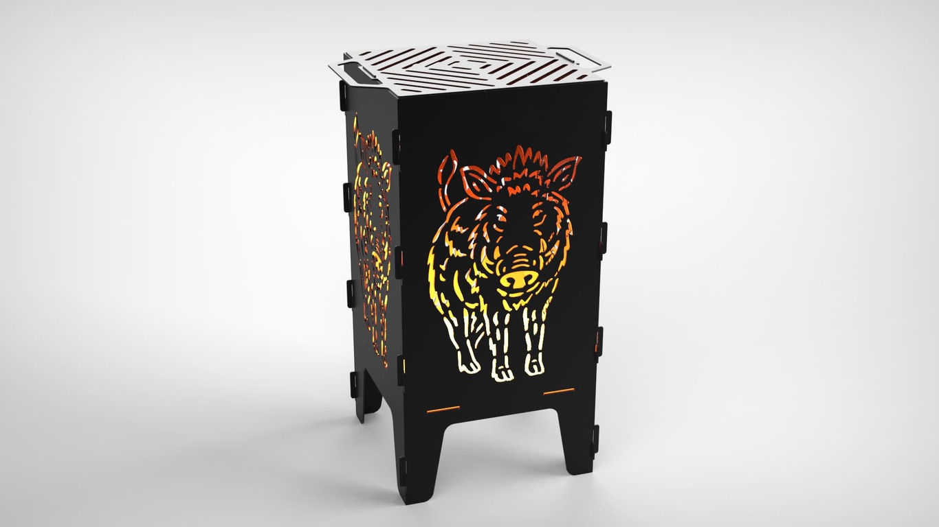 Boar Fire Pit Grill. DXF files for laser, plasma cutting. Фото 3