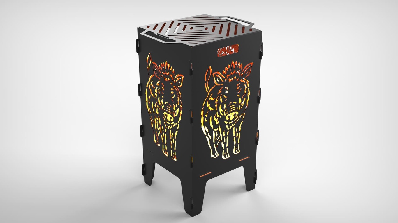 Boar Fire Pit Grill. DXF files for laser, plasma cutting. Фото 4