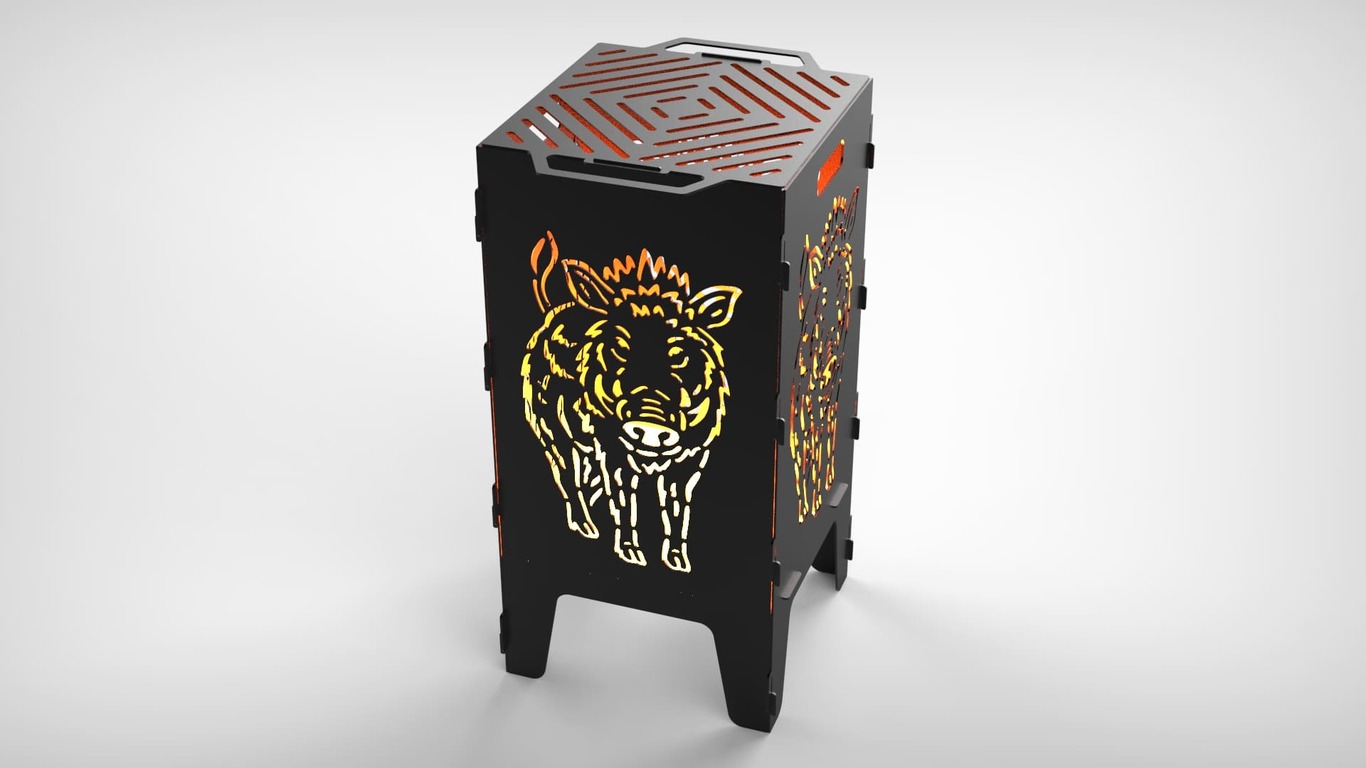 Boar Fire Pit Grill. DXF files for laser, plasma cutting. Фото 5