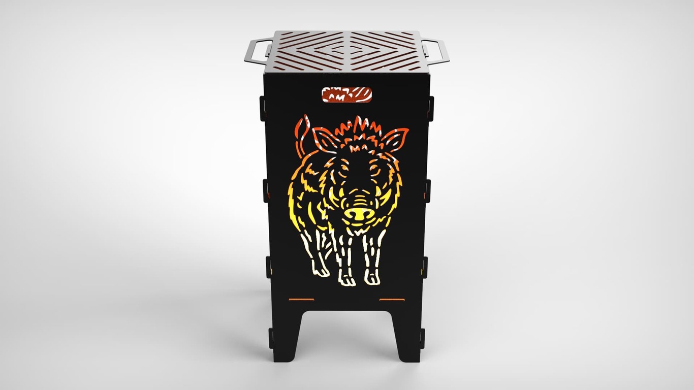 Boar Fire Pit Grill. DXF files for laser, plasma cutting. Фото 6