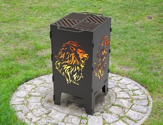 Lion Fire Pit Grill. DXF files for laser, plasma cutting