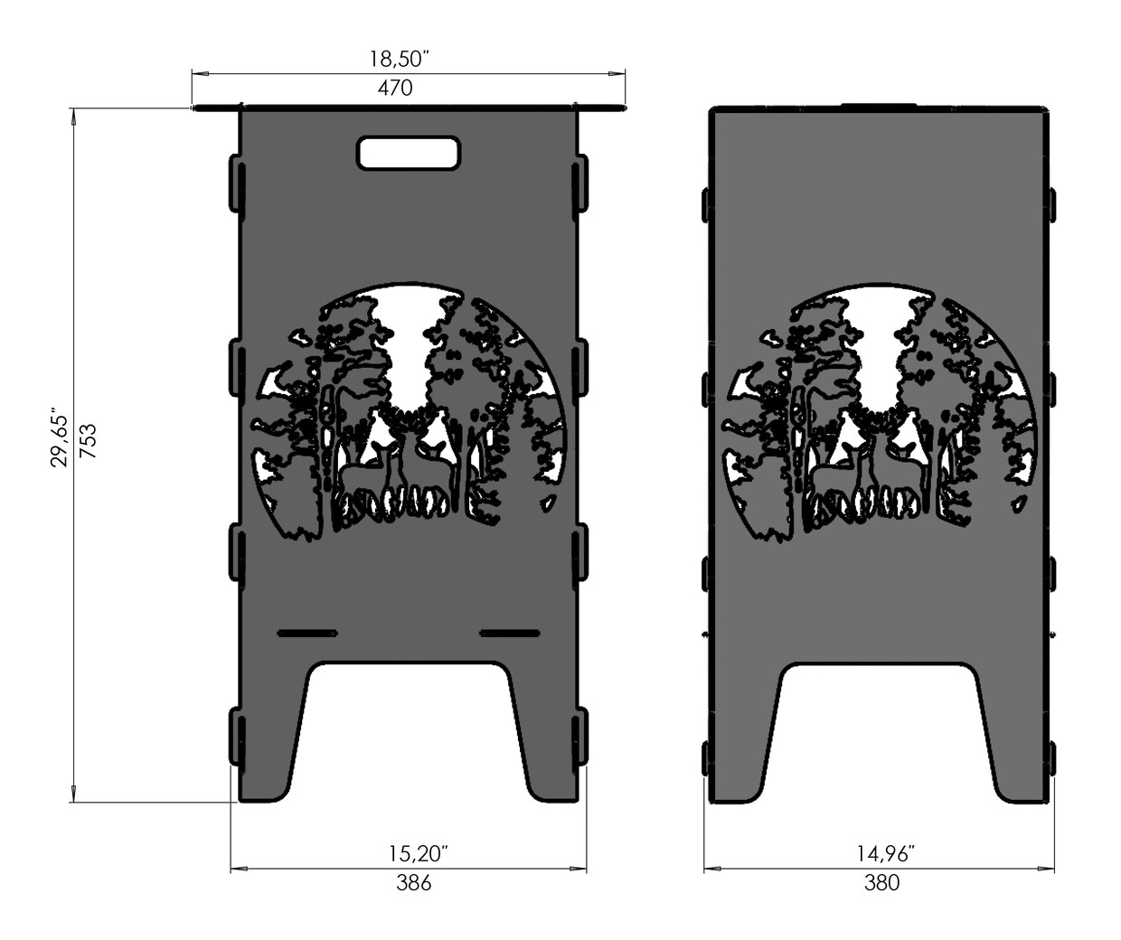 Forest Fire Pit Grill. DXF files for laser, plasma cutting. Фото 9