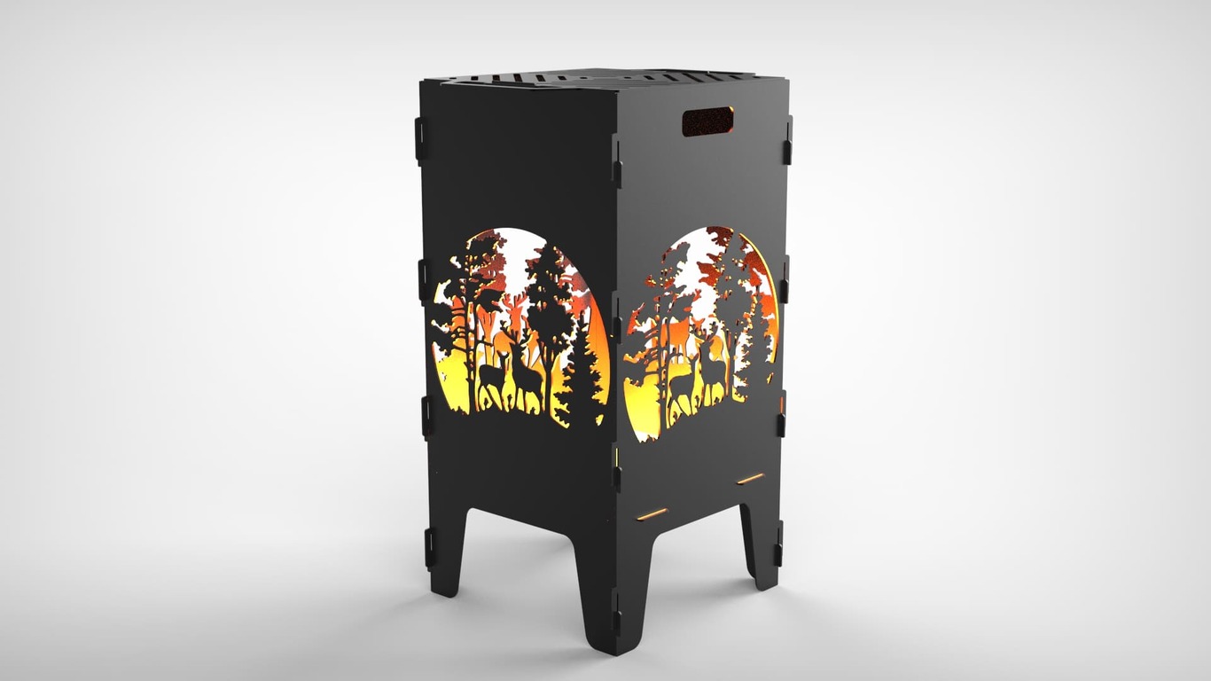 Forest Fire Pit Grill. DXF files for laser, plasma cutting. Фото 3