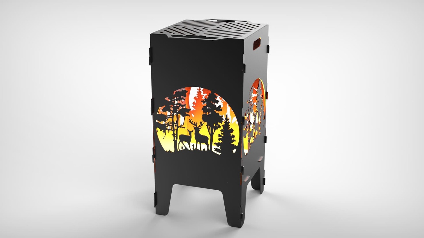 Forest Fire Pit Grill. DXF files for laser, plasma cutting. Фото 5