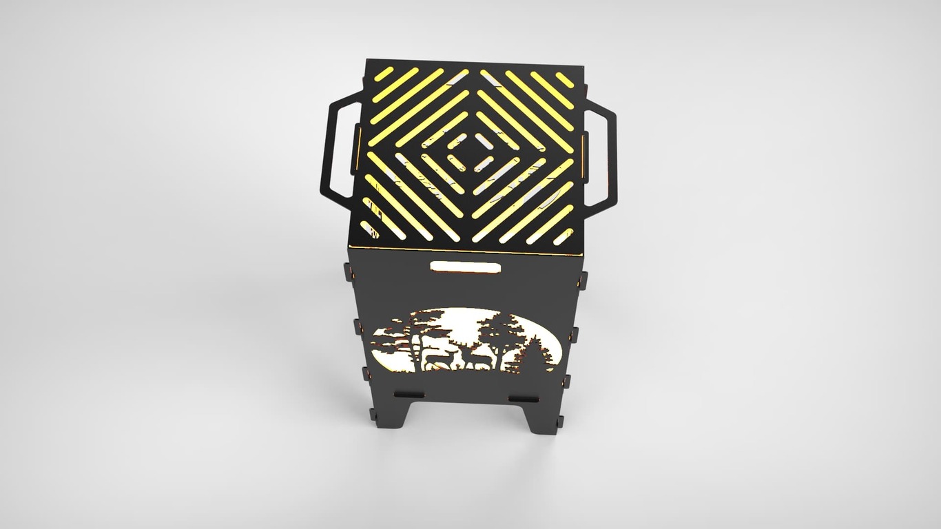 Forest Fire Pit Grill. DXF files for laser, plasma cutting. Фото 7