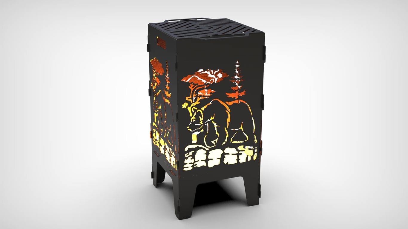 Bear Fire Pit Grill. DXF files for laser, plasma cutting. Фото 3
