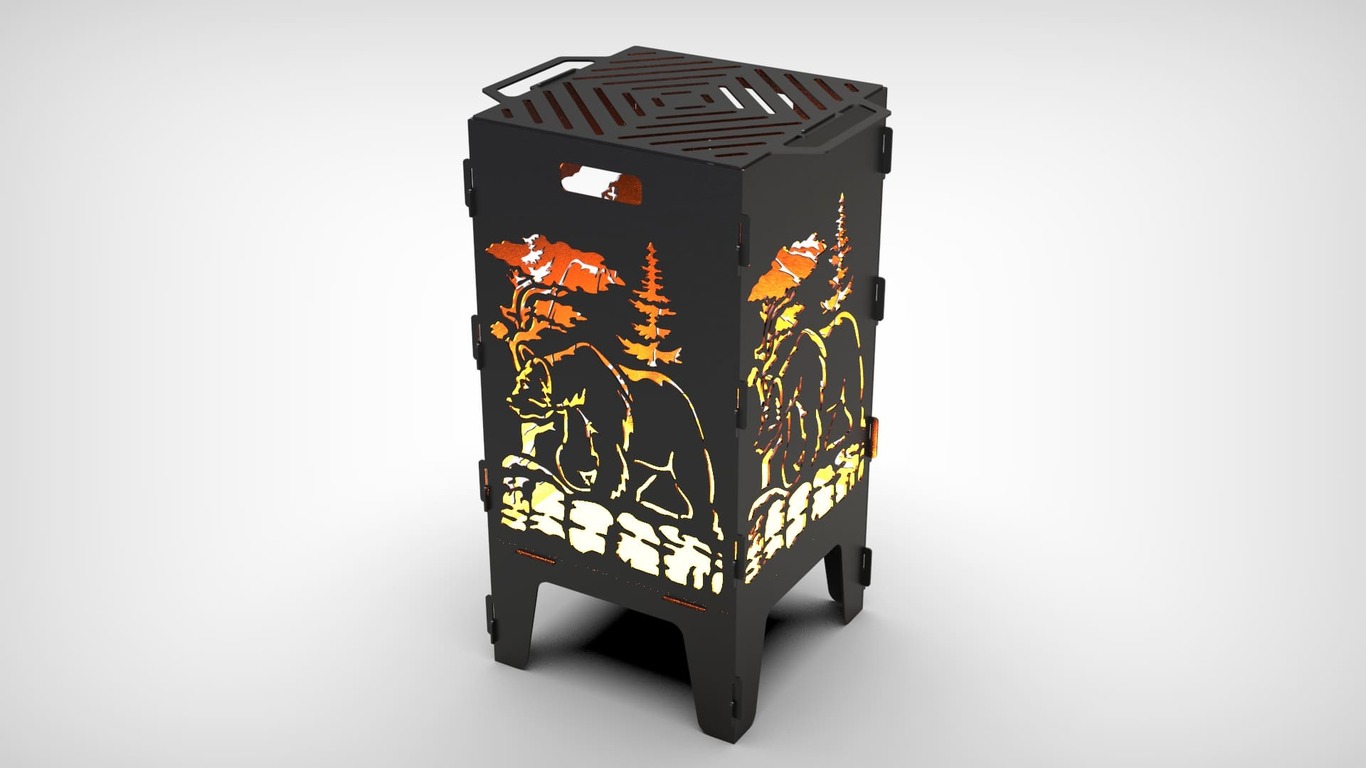 Bear Fire Pit Grill. DXF files for laser, plasma cutting. Фото 2
