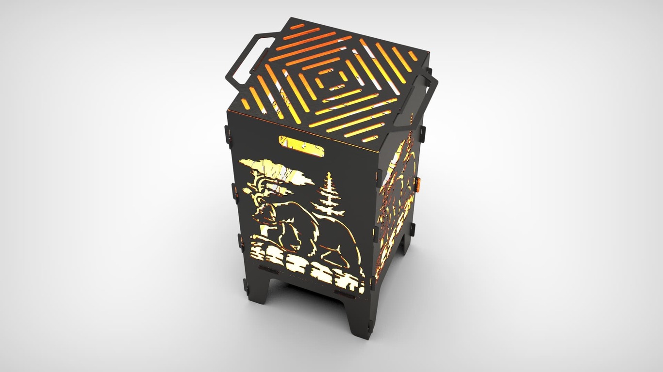 Bear Fire Pit Grill. DXF files for laser, plasma cutting. Фото 5