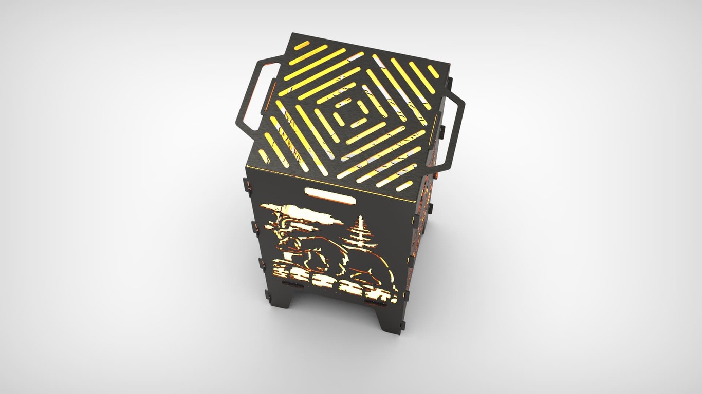 Bear Fire Pit Grill. DXF files for laser, plasma cutting. Фото 4