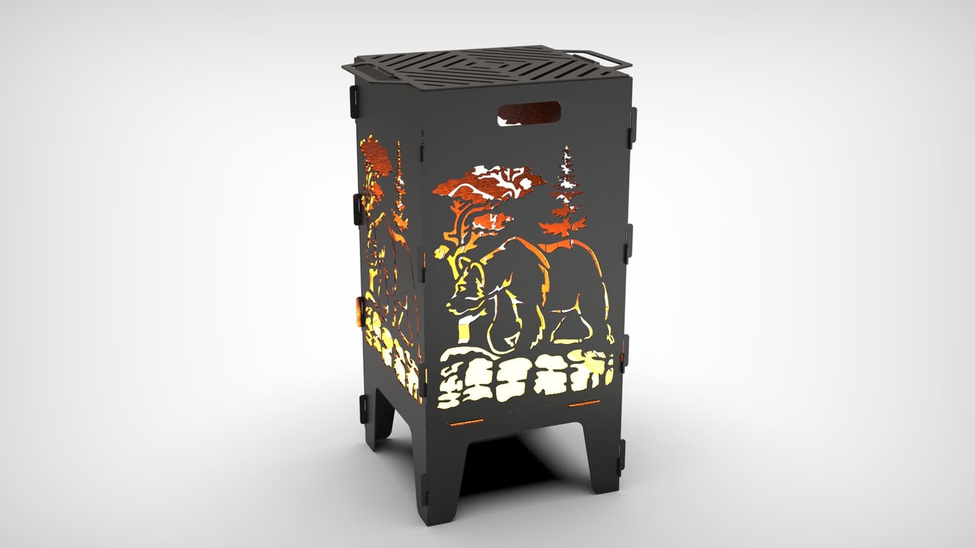 Bear Fire Pit Grill. DXF files for laser, plasma cutting. Фото 6