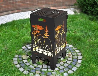 Bear Fire Pit Grill. DXF files for laser, plasma cutting