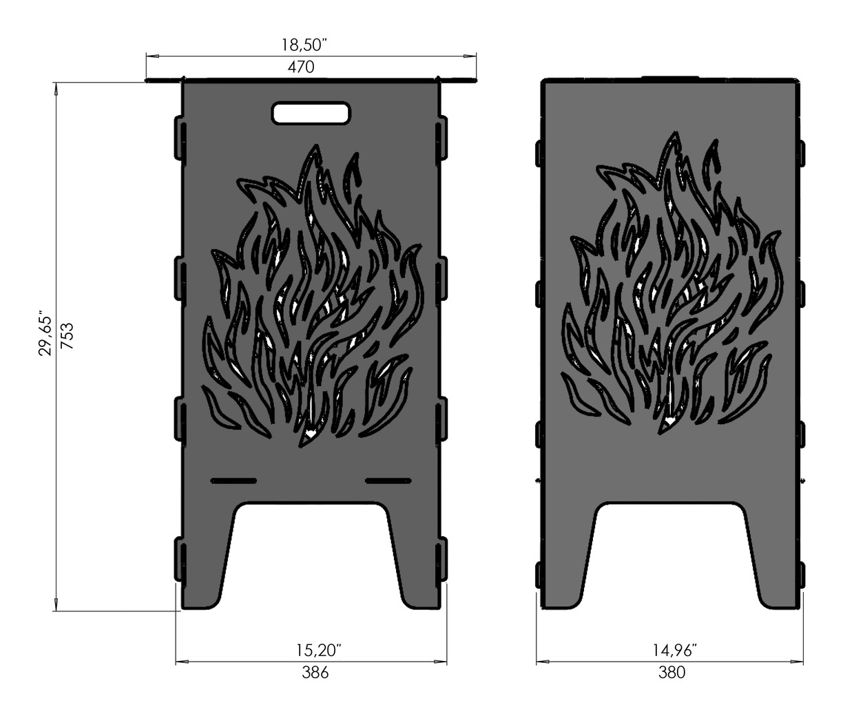 Fire Fire Pit Grill. DXF files for laser, plasma cutting. Фото 12