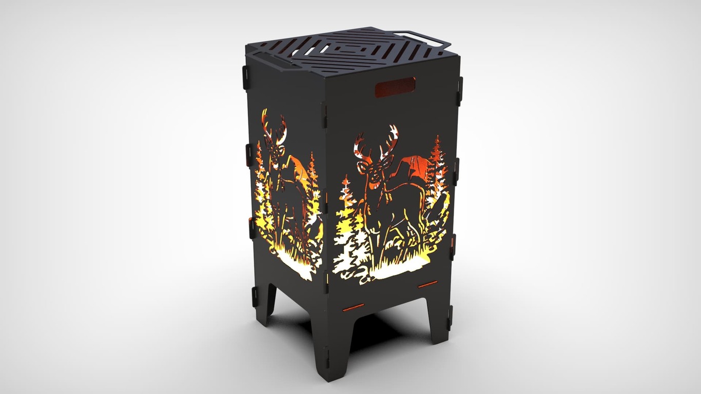 Deer Fire Pit Grill. DXF files for laser, plasma cutting. Фото 2