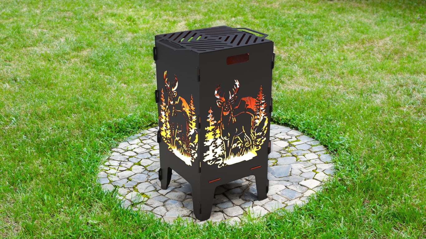 Deer Fire Pit Grill. DXF files for laser, plasma cutting