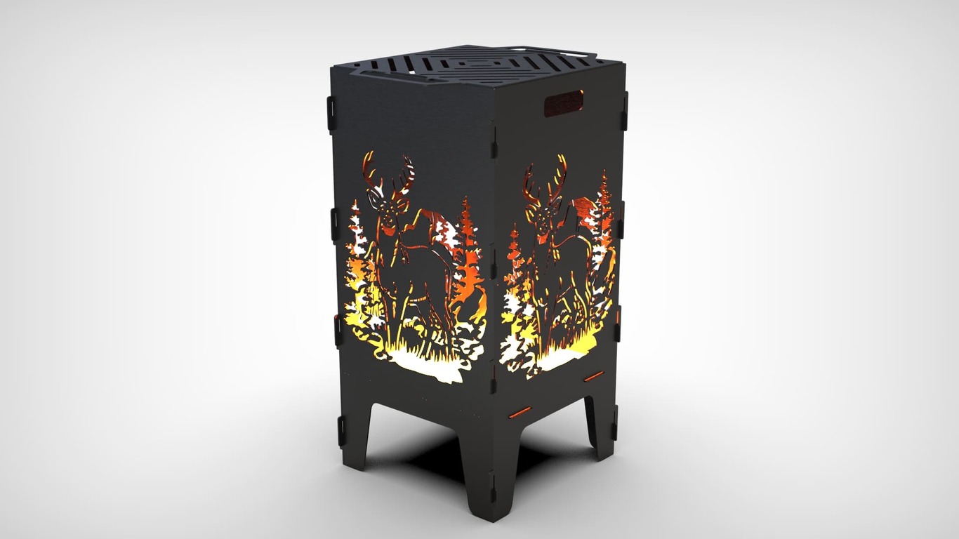 Deer Fire Pit Grill. DXF files for laser, plasma cutting. Фото 3