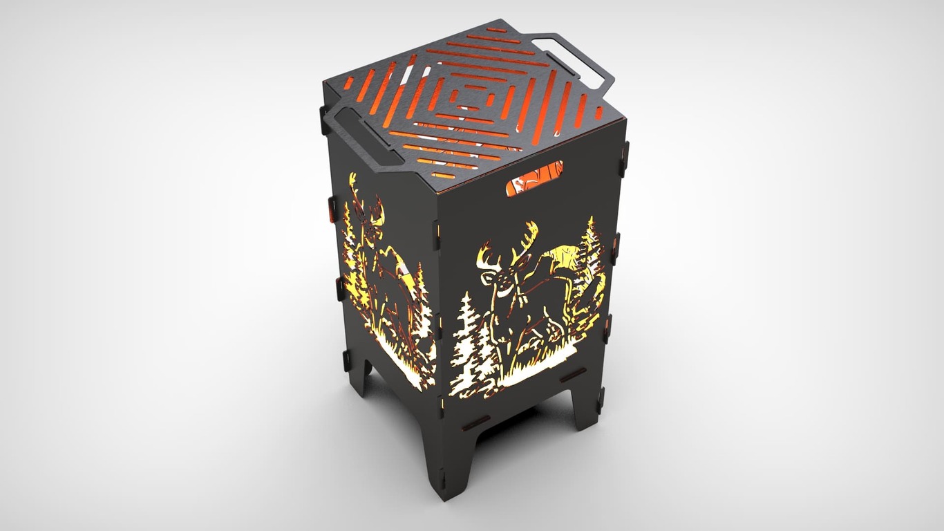 Deer Fire Pit Grill. DXF files for laser, plasma cutting. Фото 4