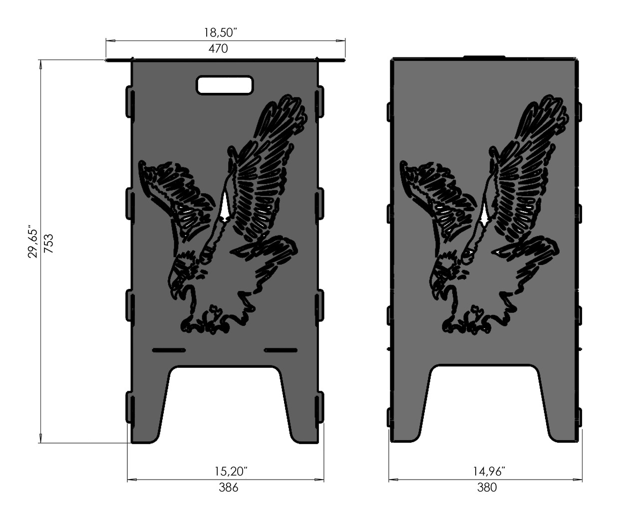 Eagle Fire Pit Grill. DXF files for laser, plasma cutting. Фото 8
