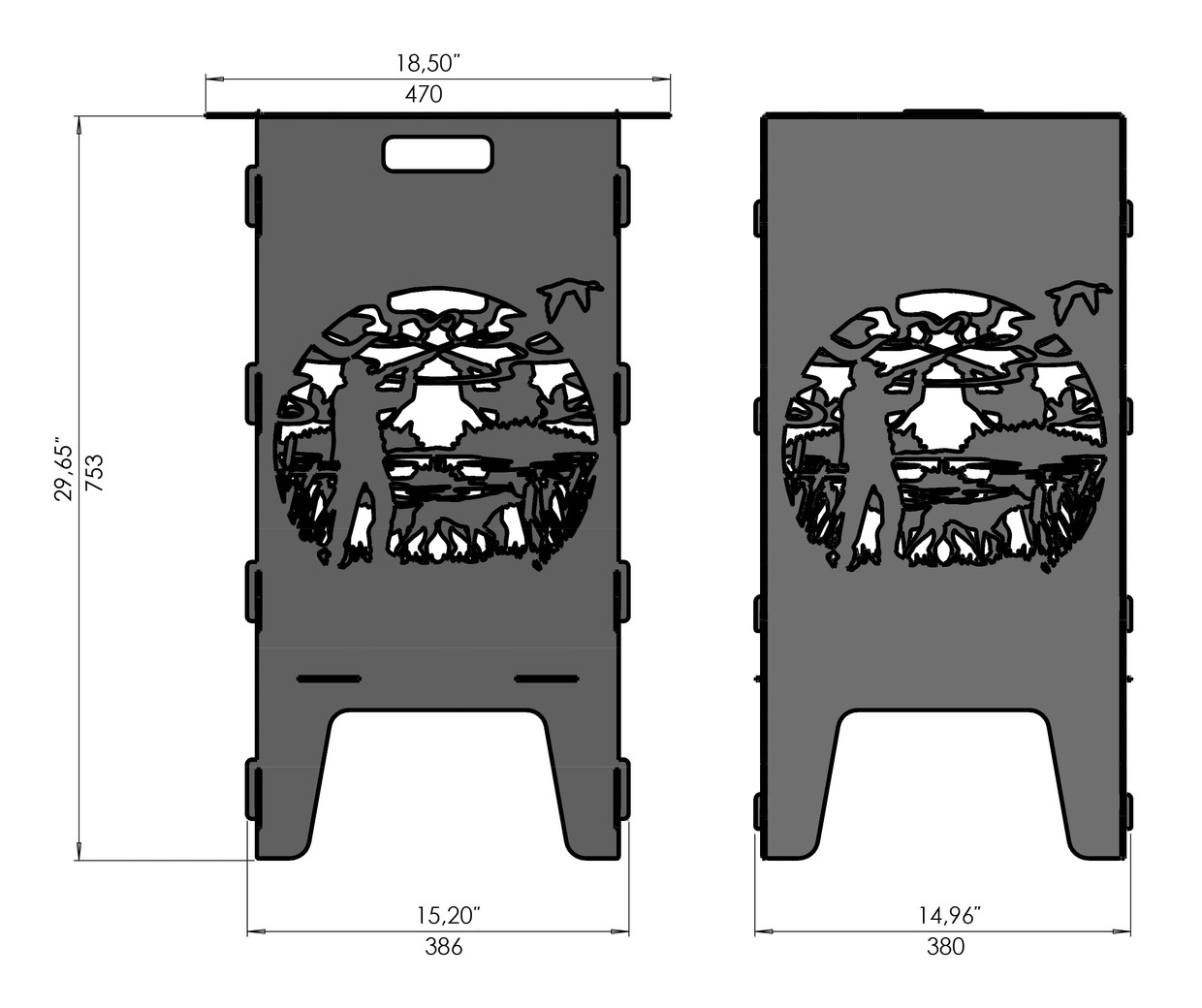 Hunting Fire Pit Grill. DXF files for laser, plasma cutting. Фото 8