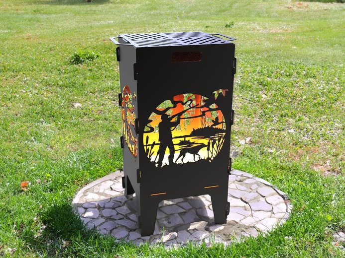 Hunting Fire Pit Grill. DXF files for laser, plasma cutting